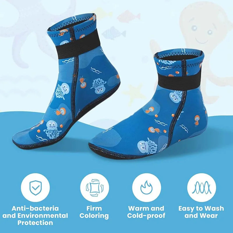 3mm Neoprene Wetsuit Socks for Kids | Non-Slip Swim Booties