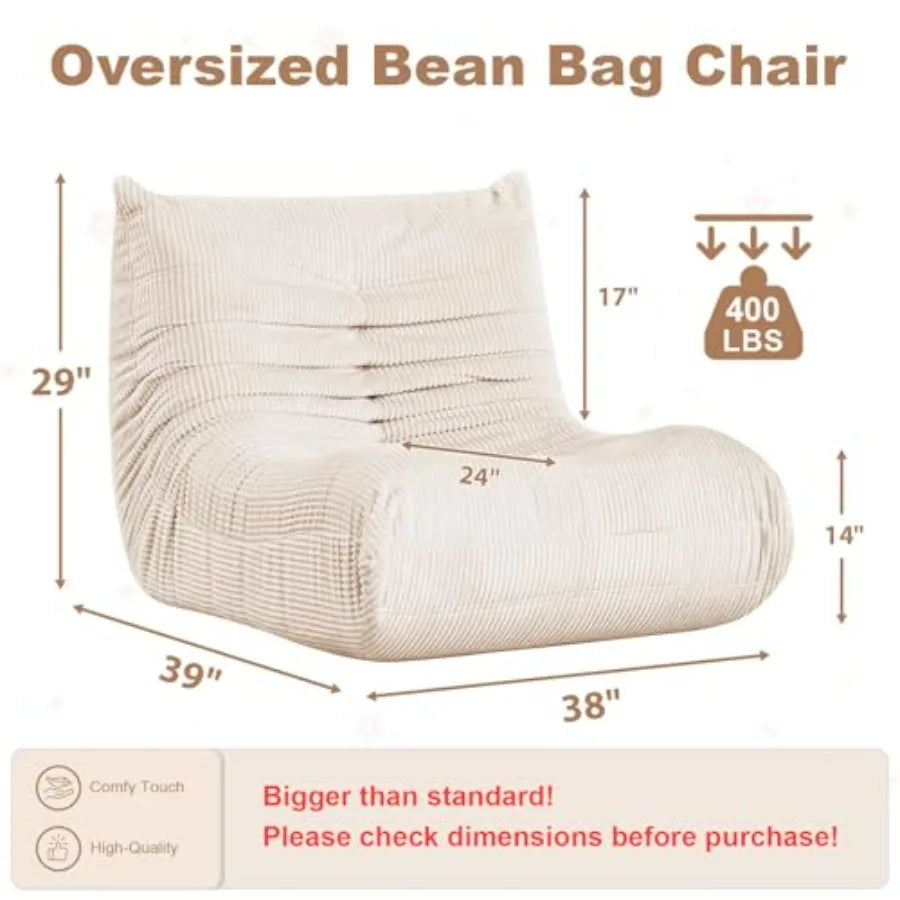 Large Memory Foam Bean Bag Chair | Ultimate Comfort for Relaxation