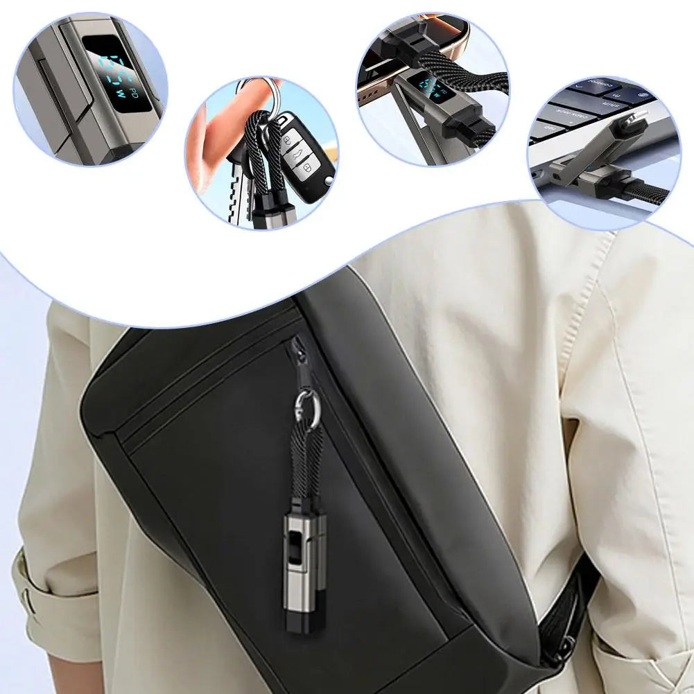 4 in 1 Keychain Charging Cable | Versatile USB C Cable with Display