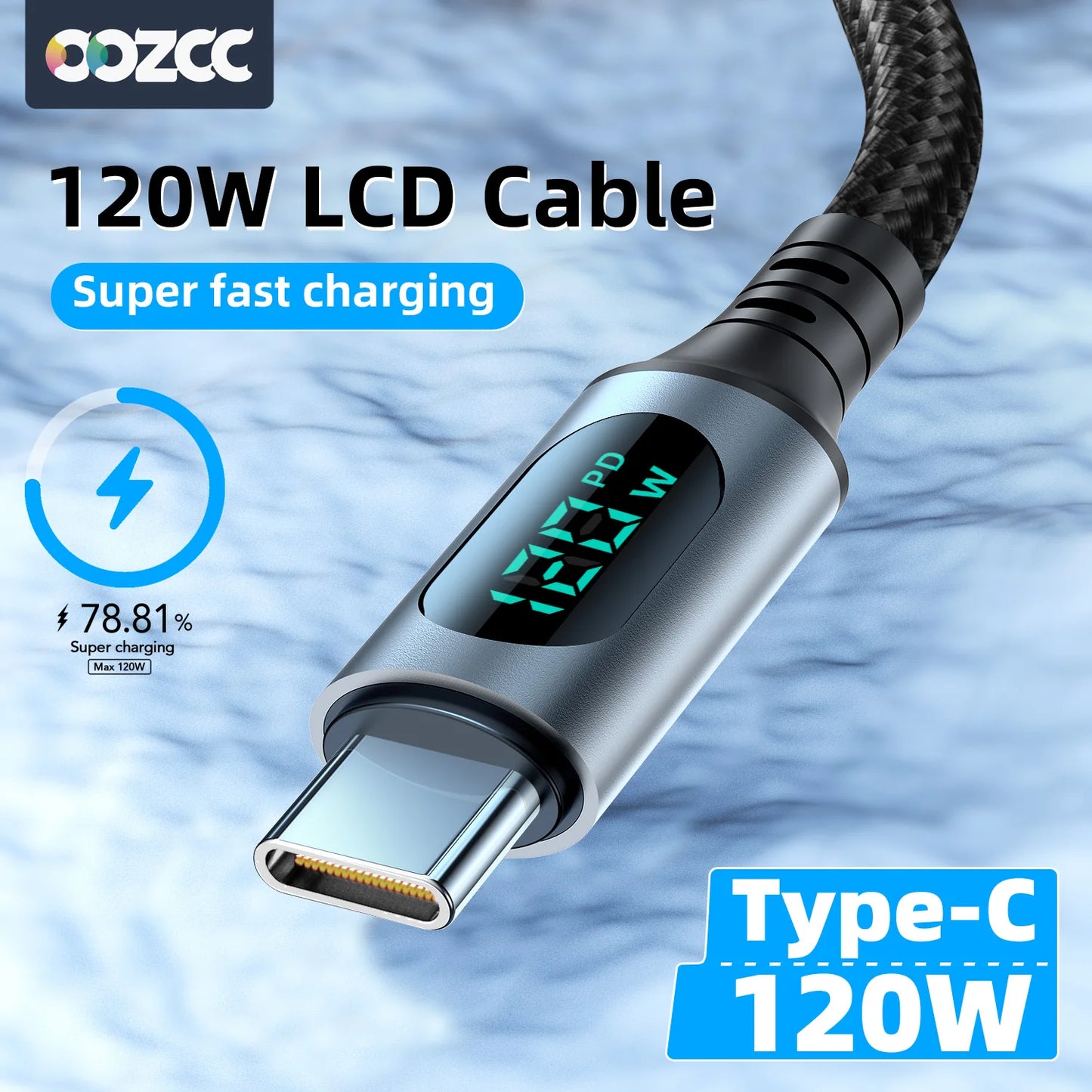 Ultra-Fast Charge Cable | 6A 120W USB A to Type C Data Cord