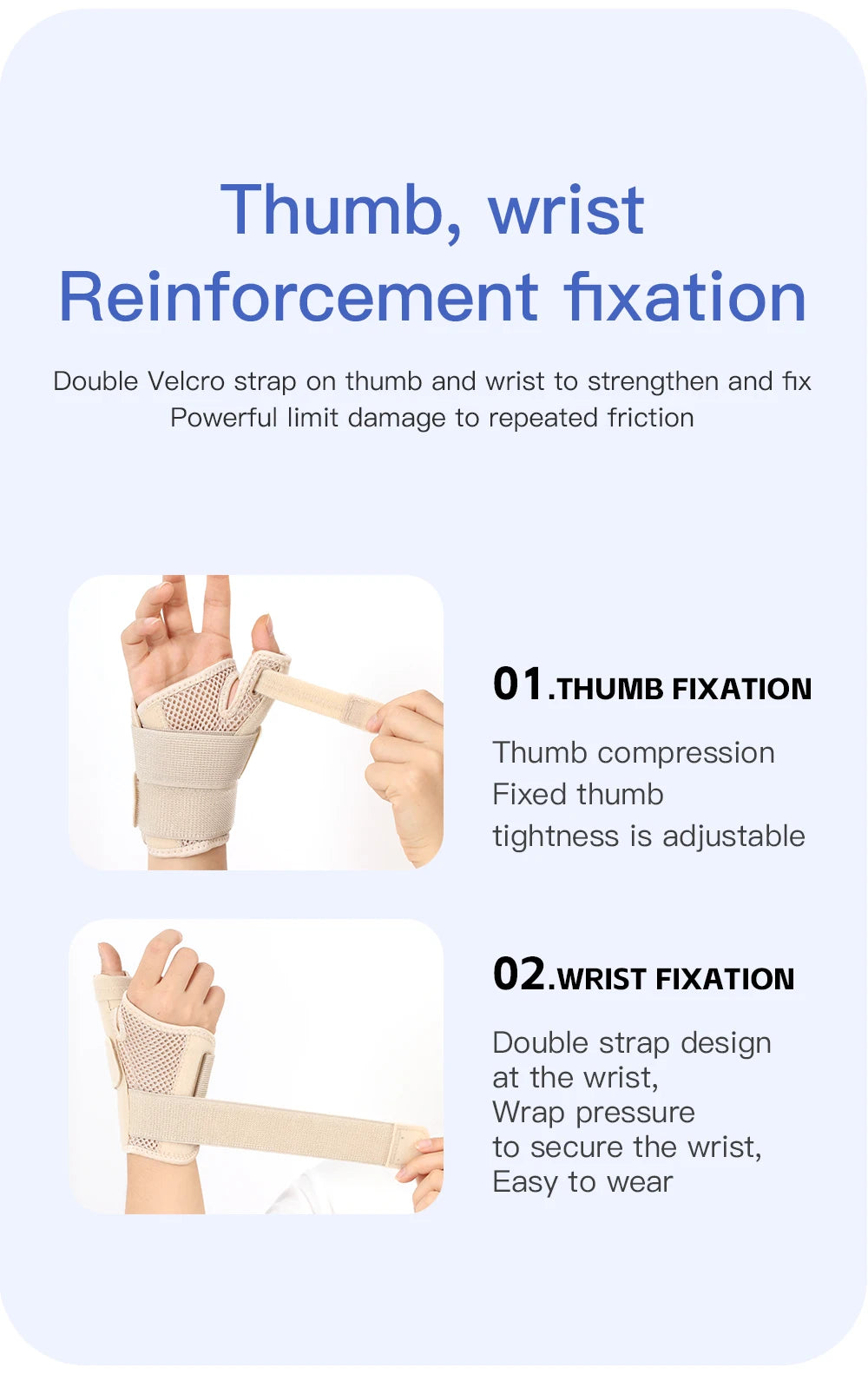 Adjustable Flexible Splint Wrist Thumb Support Brace for Pain Relief