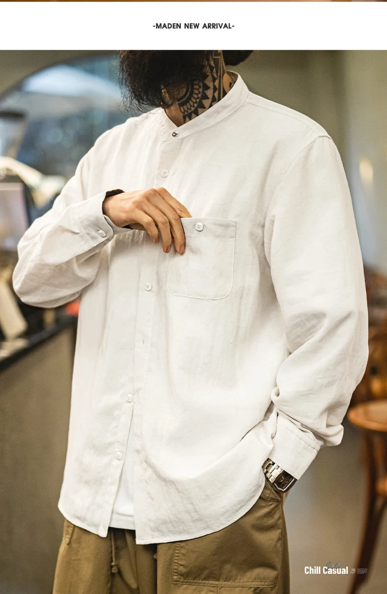 Men's Casual Spring Long Sleeve Shirt | Stylish Solid Color Blouse