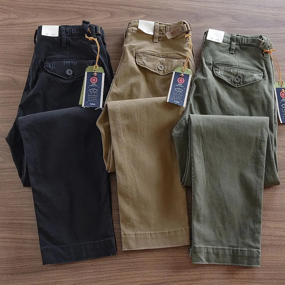 Slim-Fitting Men's Casual Cargo Pants | Pure Cotton Comfort