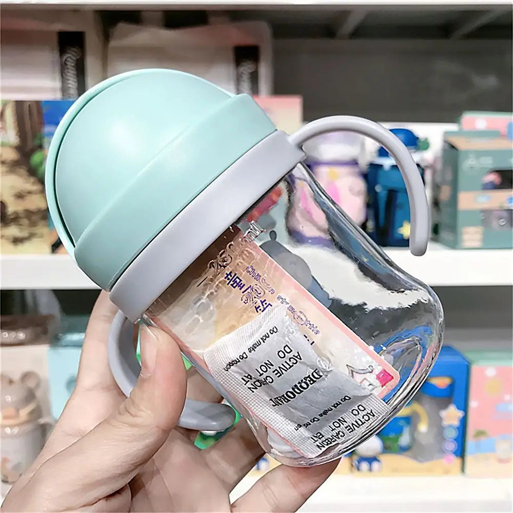 250ML Cartoon Pattern Child Drinking Bottle with Straw