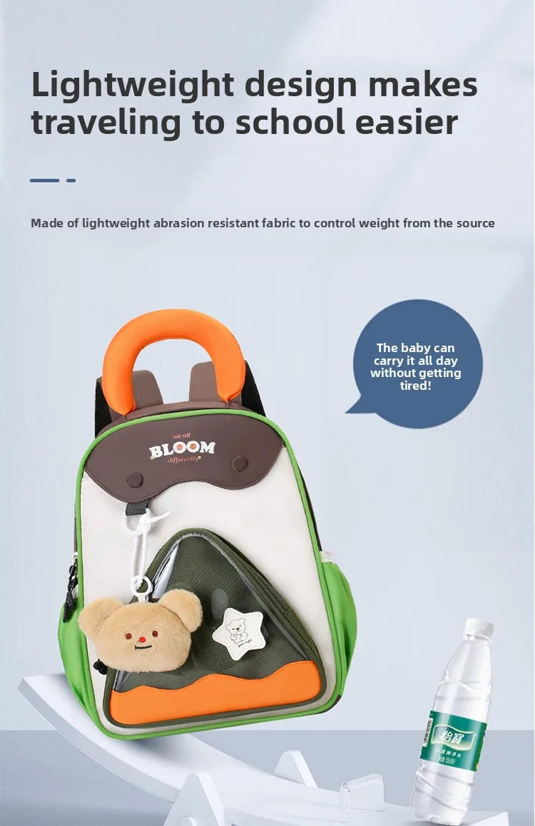 Lightweight Contrast Color Kindergarten Backpack | Cute Stylish Kids Bag