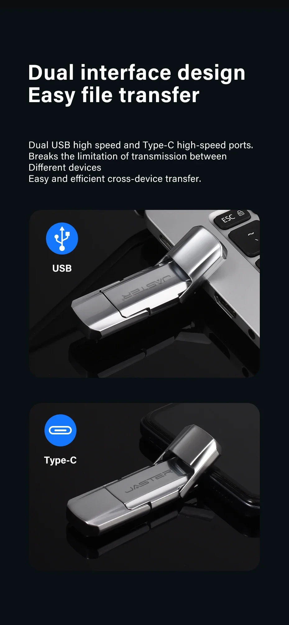 2 in 1 USB Flash Drive | Versatile Memory Stick for All Devices