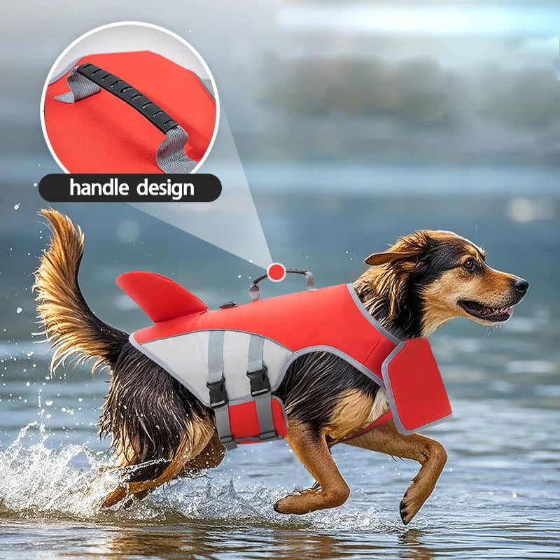 Chaleco salvavidas de aleta de tiburón para perros | Chaleco de natación ajustable para seguridad