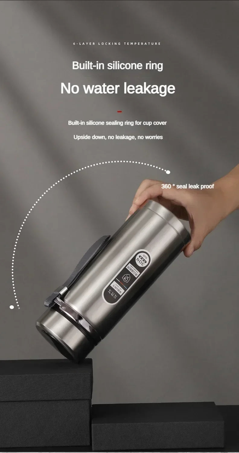 Stainless Steel Vacuum Flask with LED Temperature Display | 500ML-1L