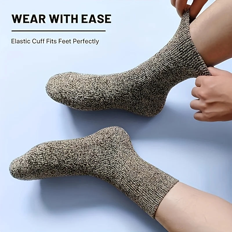 5 Pairs of Thick Warm Men's Socks | Cozy Winter Thermal Stockings