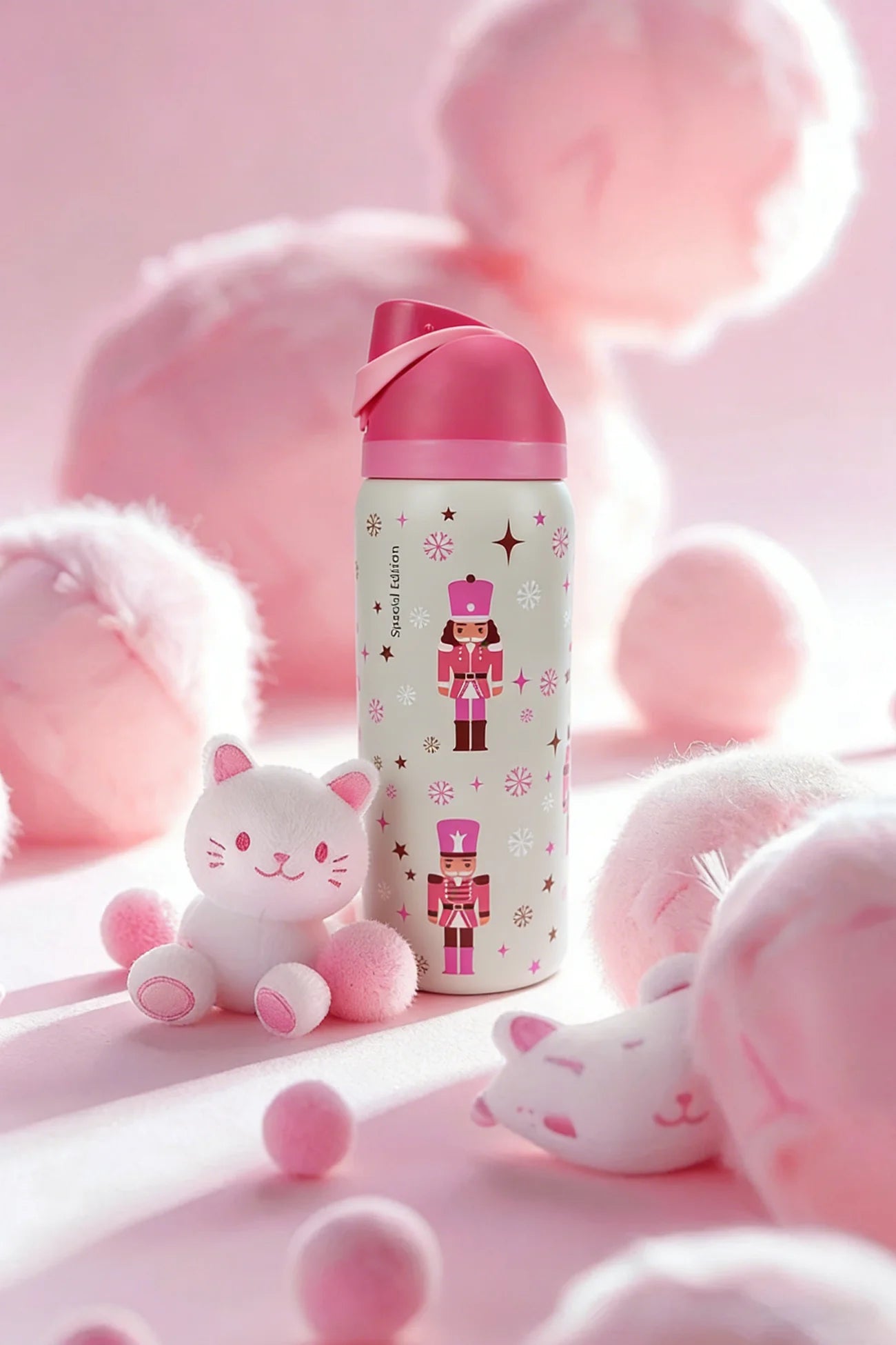 Cute Pattern Insulated 32oz Stainless Steel Water Bottle with Straw