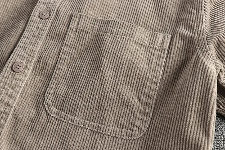 Men's Solid Color Corduroy Shirt | Vintage Casual Fashion