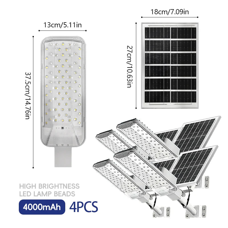 IP68 Waterproof Solar Street Lamp | 8000LM Brightness & Wide Angle