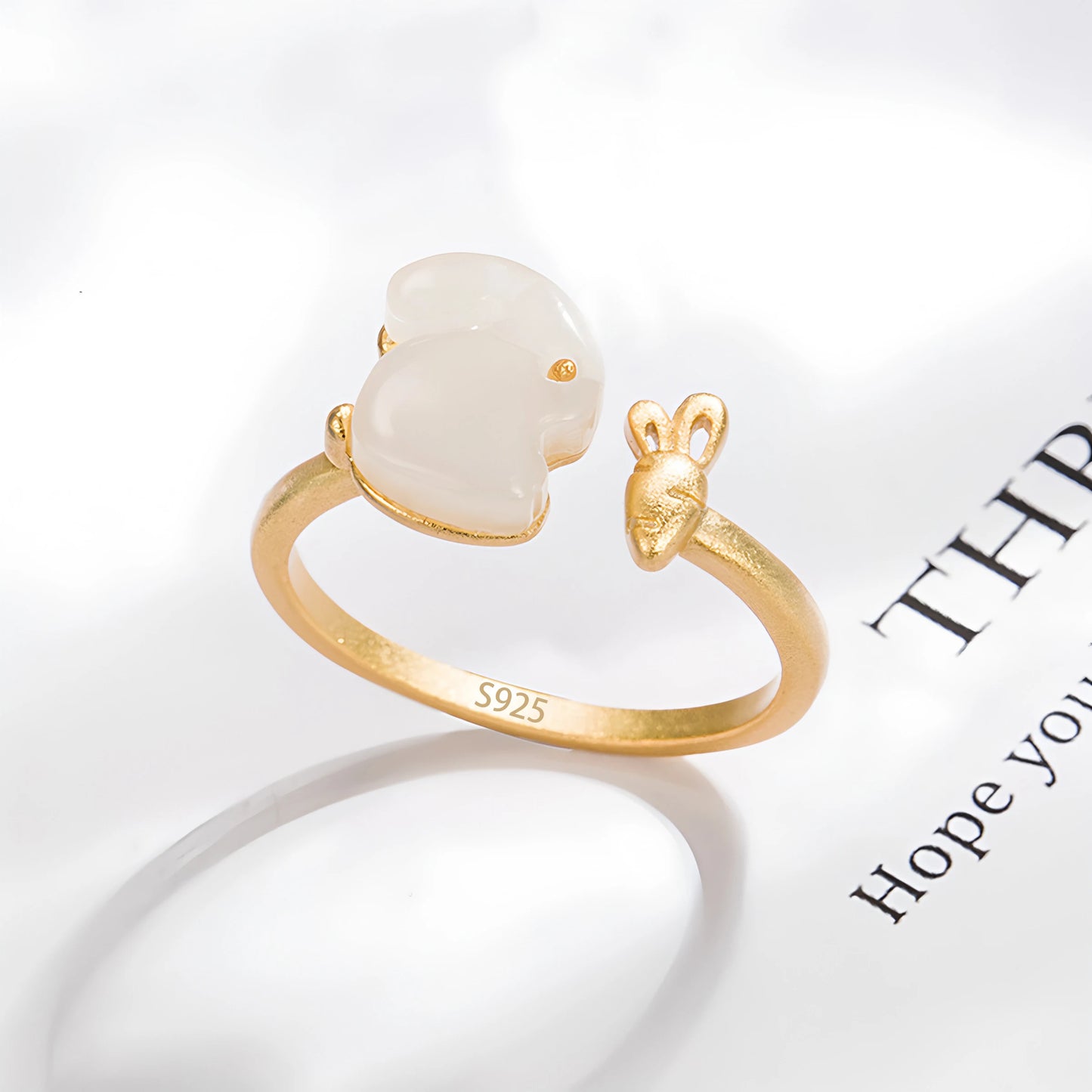 Adjustable Geometric Jade Ring for Women | Vintage Jewelry Gift