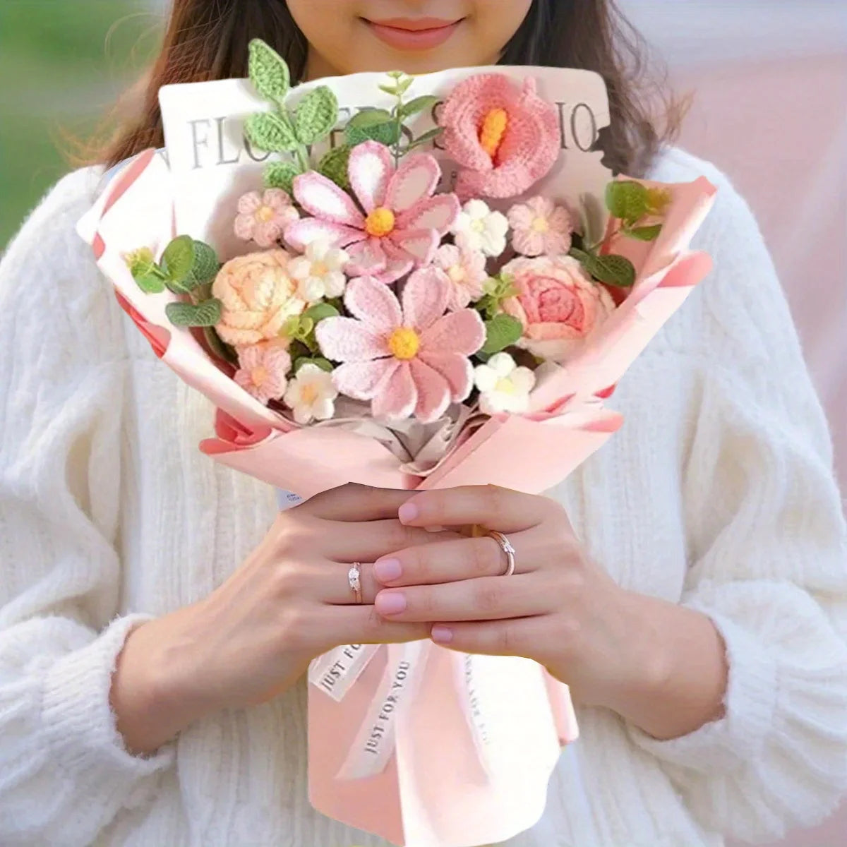 Completed Crochet Flowers Bouquet | Handmade Home Decoration