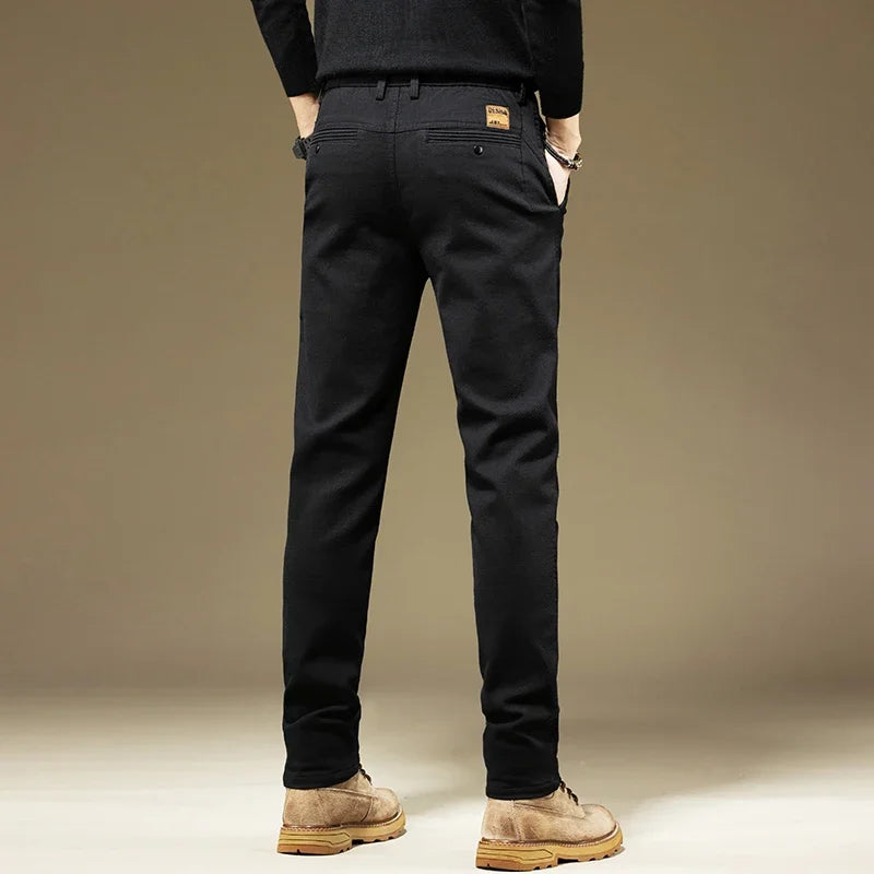 Men's Casual Cotton Pants | Stylish Solid Color Trousers