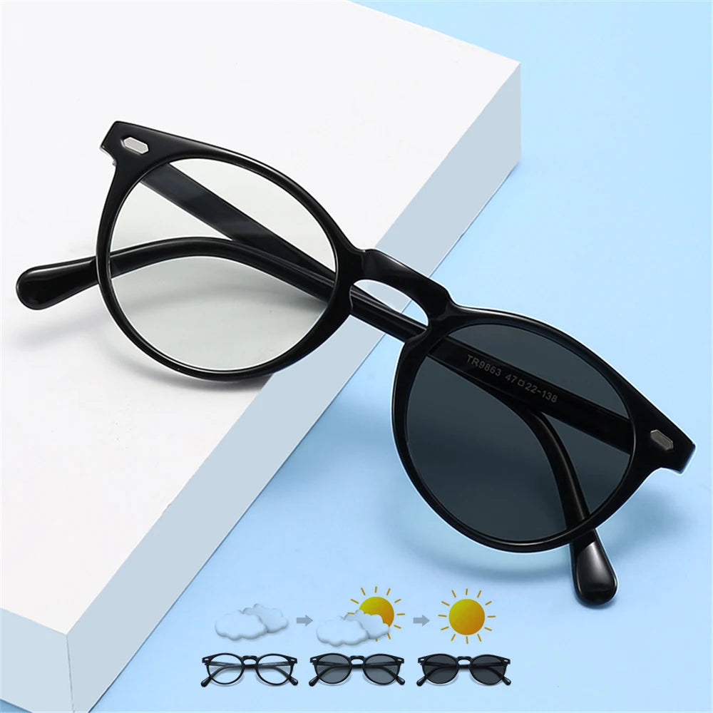 Classic Matte Black Transition Glasses | Blue Light Blocking Eyewear