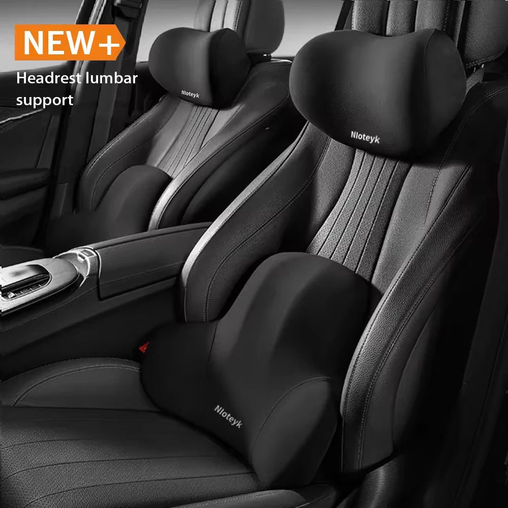 Memory Foam Car Neck Pillow | Breathable Lumbar Support Cushion