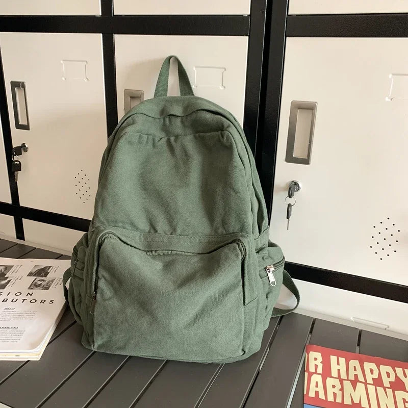 Vintage Washed Canvas Backpack | Stylish School & Travel Bag