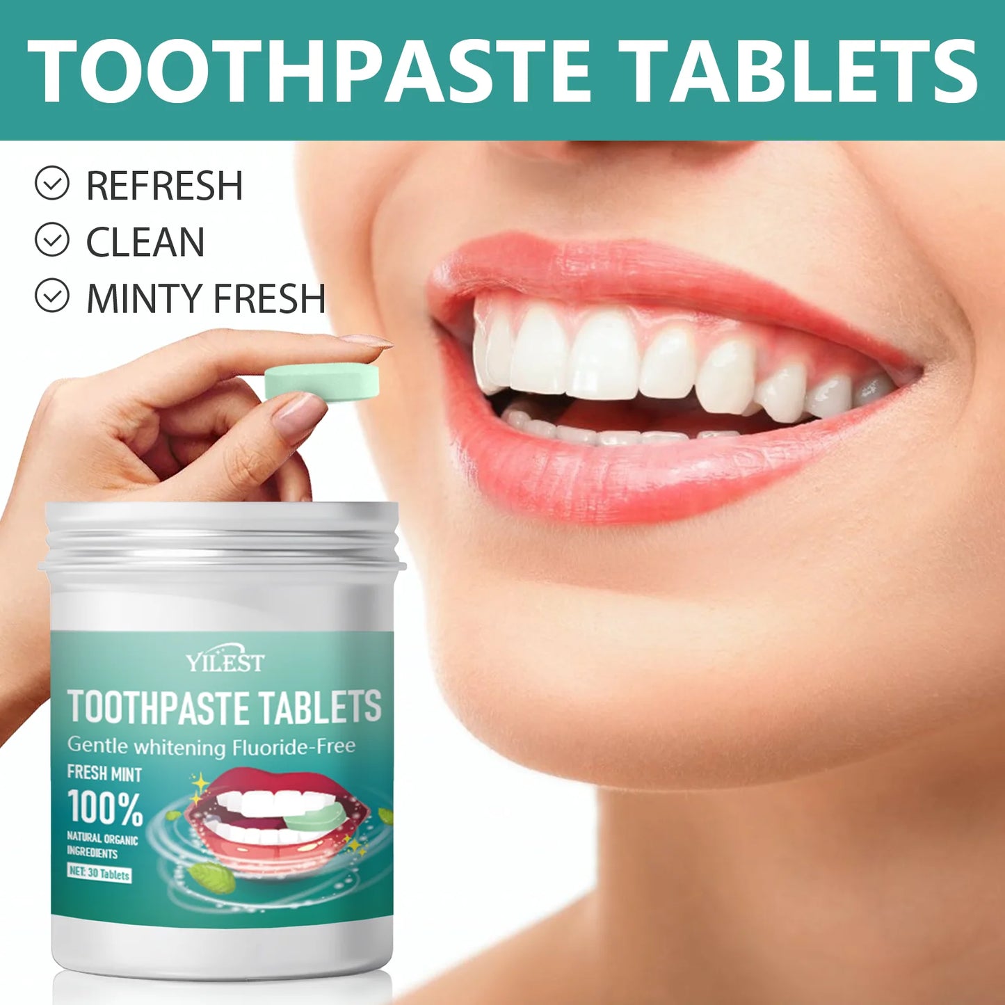 Mint Flavor Toothpaste Tablets | Fresh Breath & Oral Hygiene