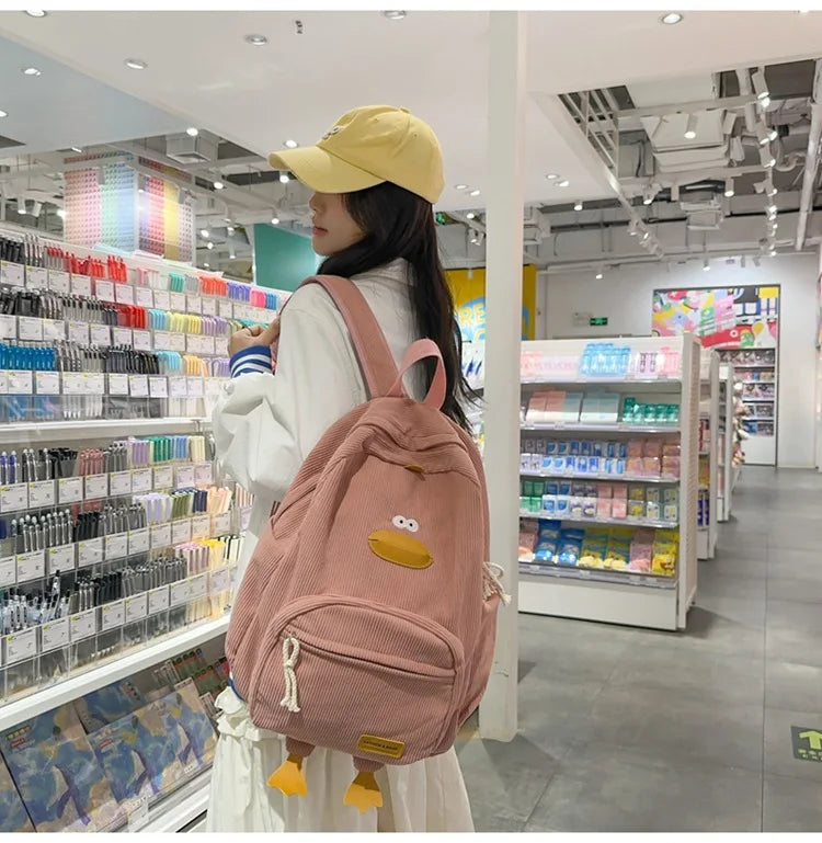 Cute Cartoon Duck Backpack | Stylish Travel Bag for Students