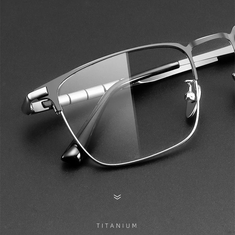 Men's Pure Titanium Square Eyeglasses | Stylish Business Eyewear