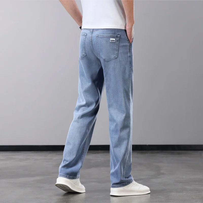 Men's Summer Thin Jeans | Soft Breathable Denim Casual Trousers