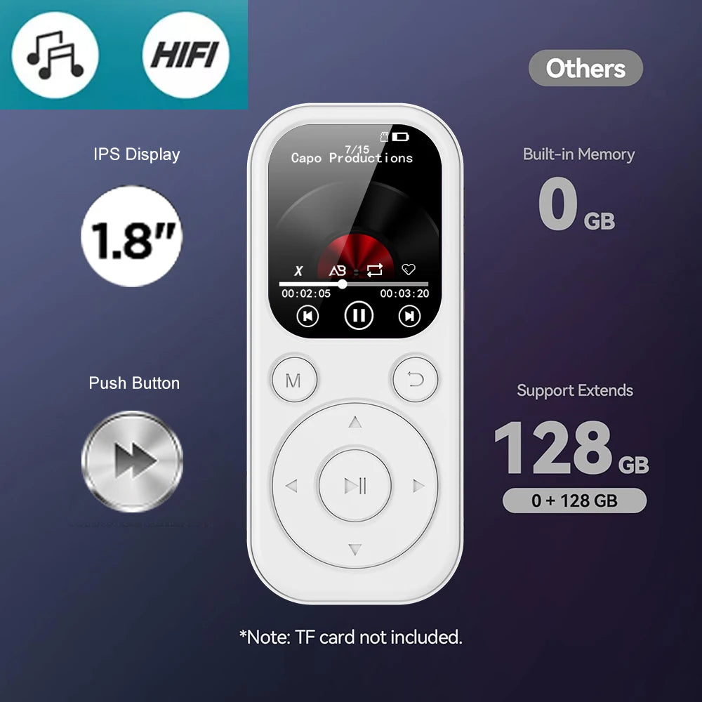 Compact MP3 MP4 Music Player | Bluetooth, Alarm Clock & E-Book
