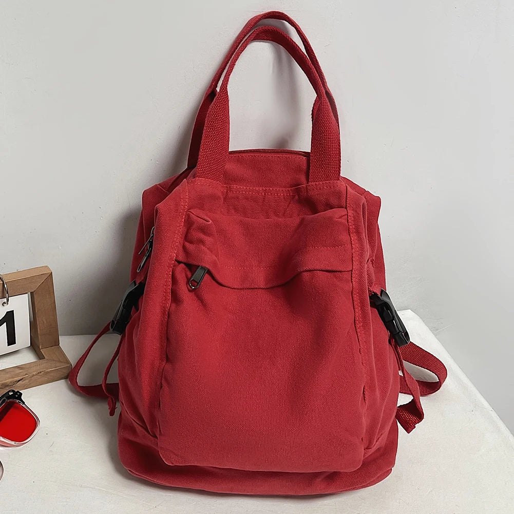 Vintage Canvas Backpack for Women | Stylish School Bag