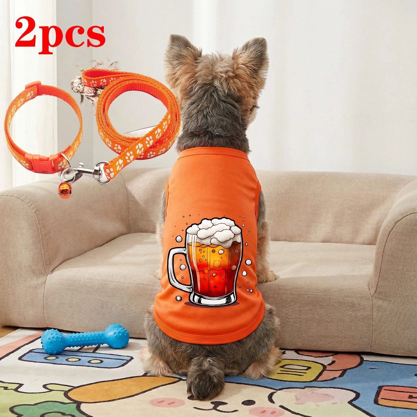 2PCS New Pet Vest Cat Dog Summer Schnauzer Puppy Teddy Small Dog Bichon Cat Clothes Spring, Autumn, Summer