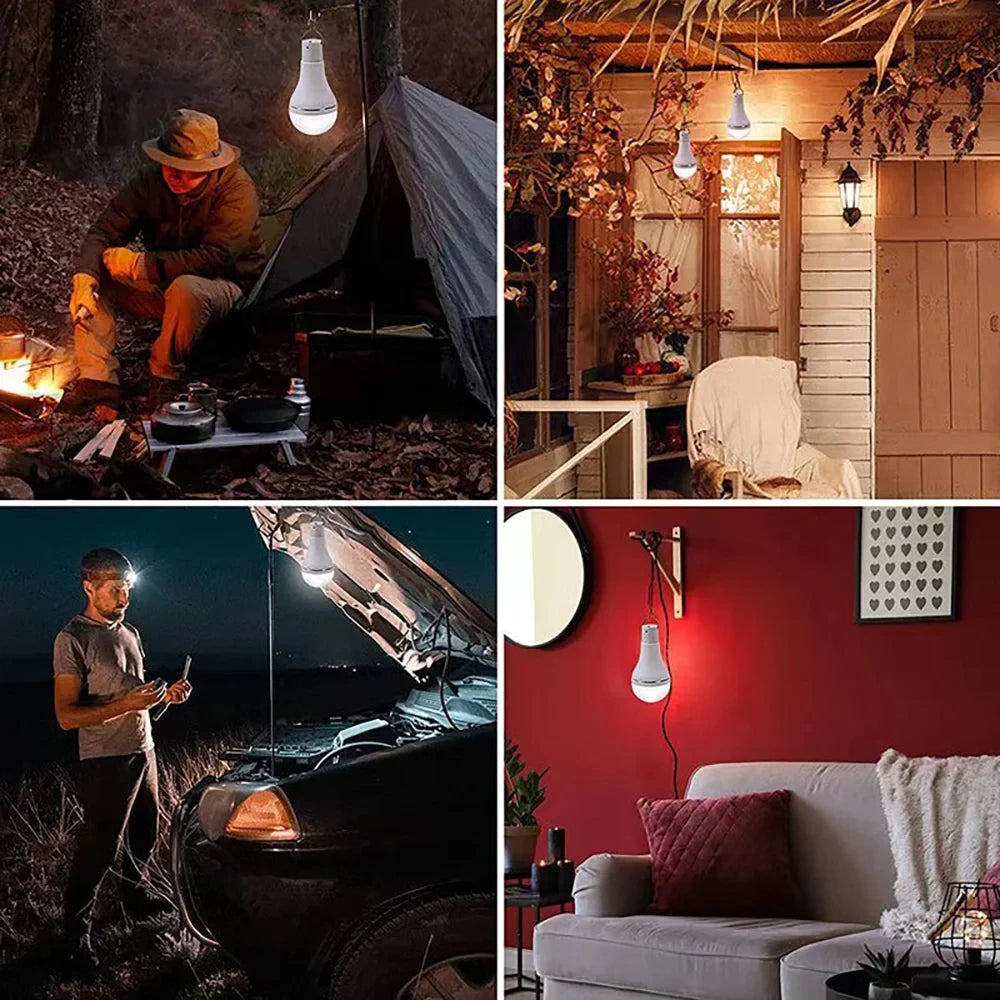 Portable LED Solar Bulb Light | Waterproof & USB Charged