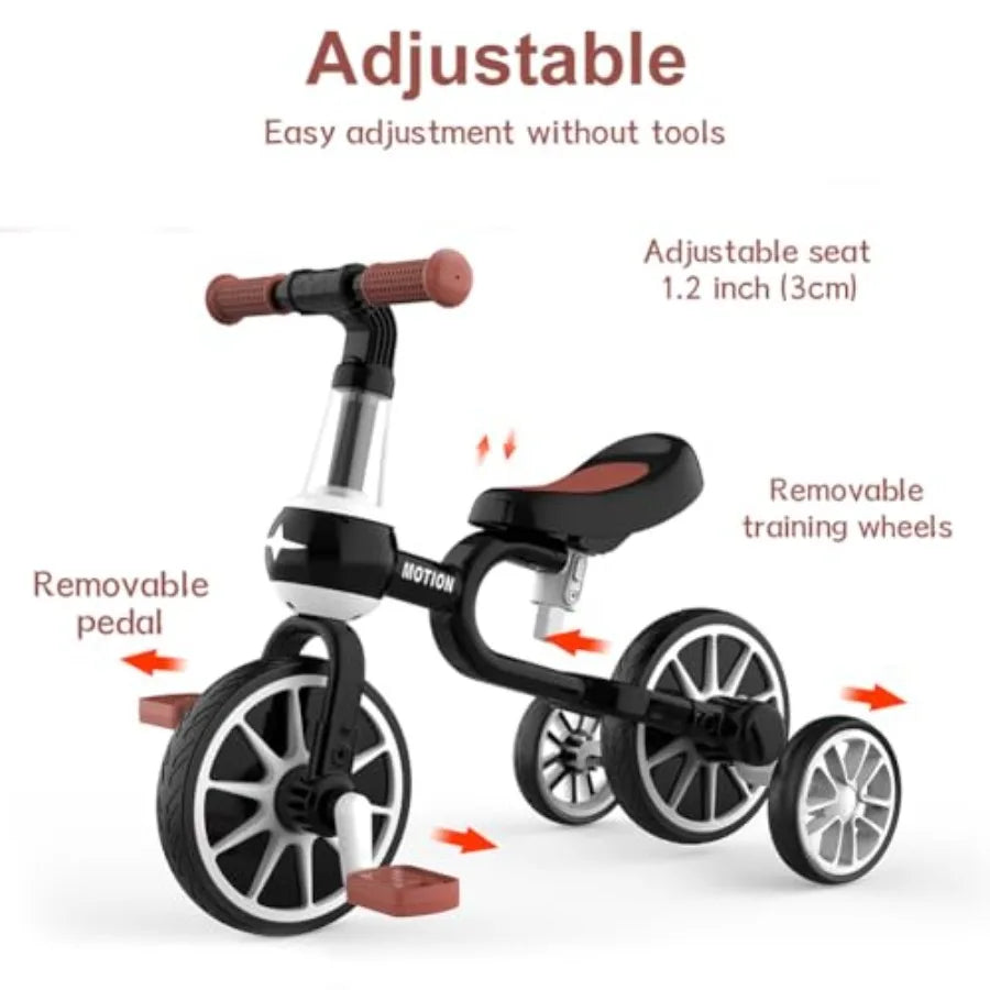 Adjustable Pink 3 in 1 Toddler Tricycle | Fun & Safe Ride for Kids