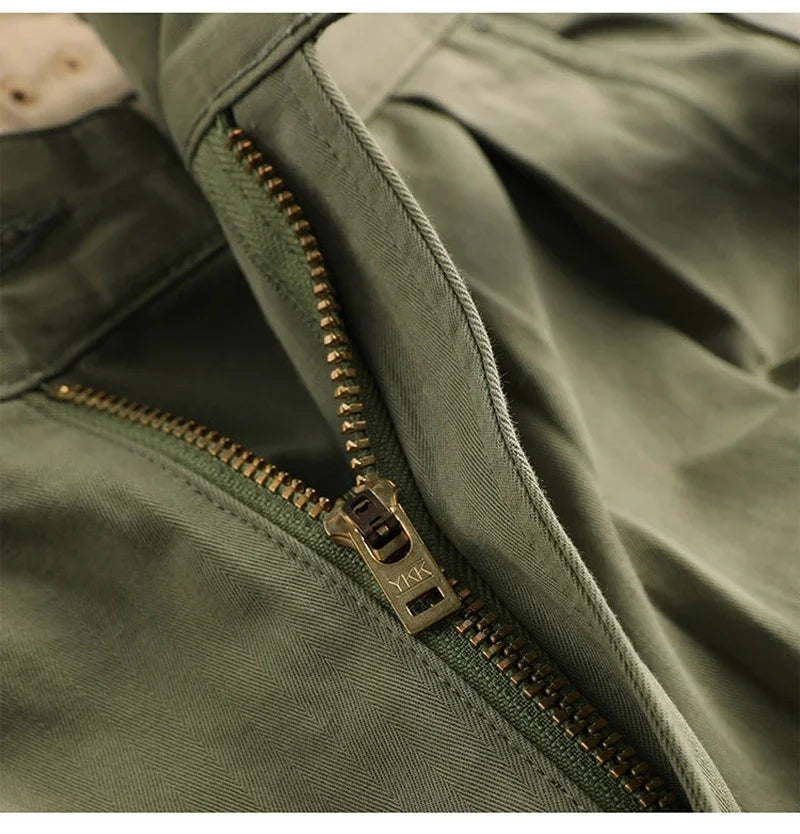 Men's Herringbone Cotton Gurkha Pants for Casual Style