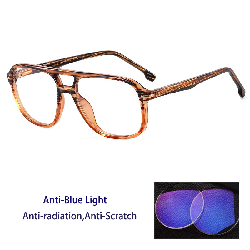 Retro Double Beam Pilot Optical Glasses | Anti Blue Light Eyewear