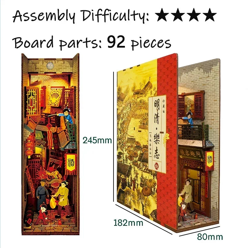 Kits insertables de estantería de madera para rincones de lectura (DIY) | Decoración miniatura creativa