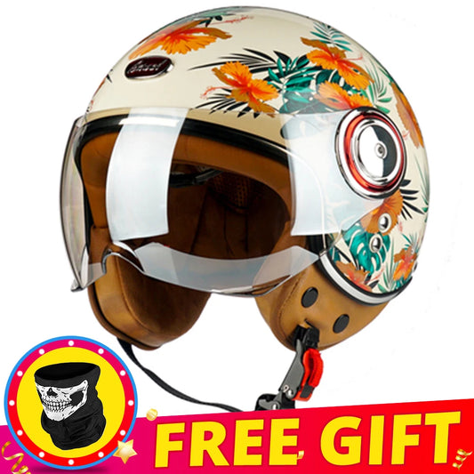 Vintage Open Face Motorcycle Helmet | Retro Style Protection Gear