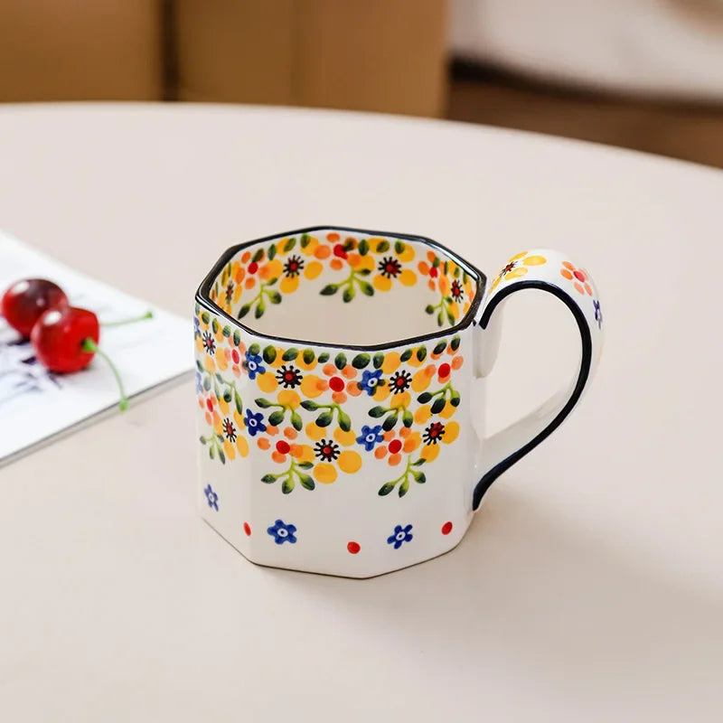 Retro Flower Mug | Stylish Ceramic Coffee & Tea Cup for All Occasions