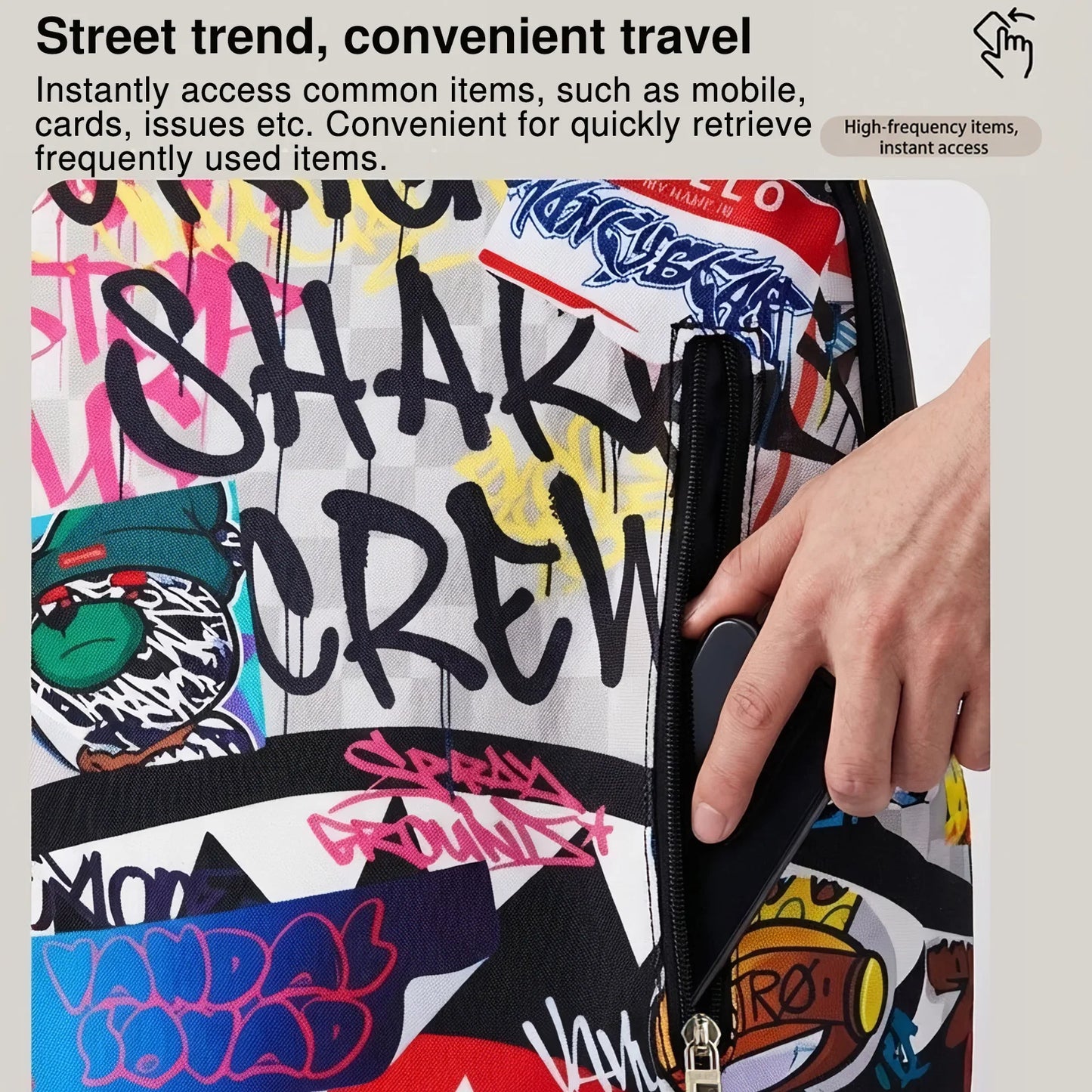 Trendy Hip-Hop Street-Style Backpack | Lightweight Travel Bag