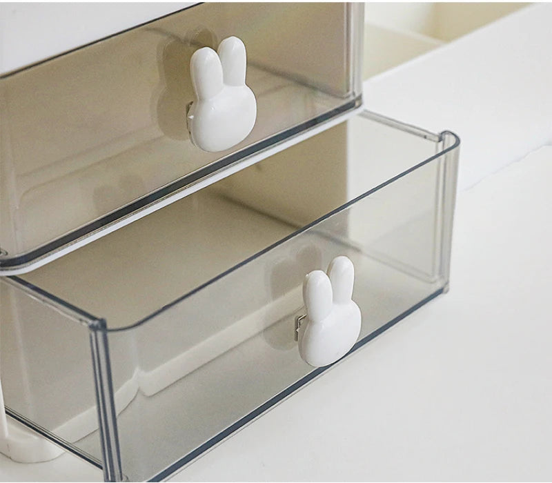Clear Desktop Cosmetics Storage Box | Stylish Organizer & Rack