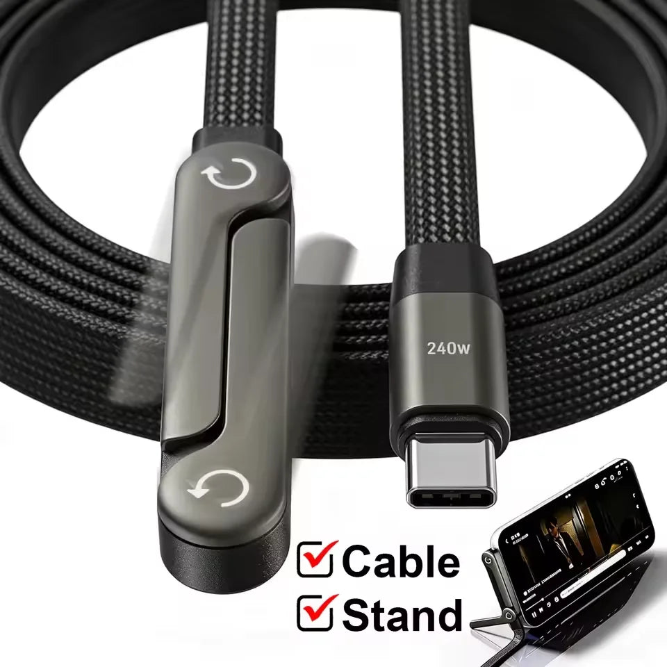 240W Fast Charging Foldable Phone Holder & USB Type-C Cable