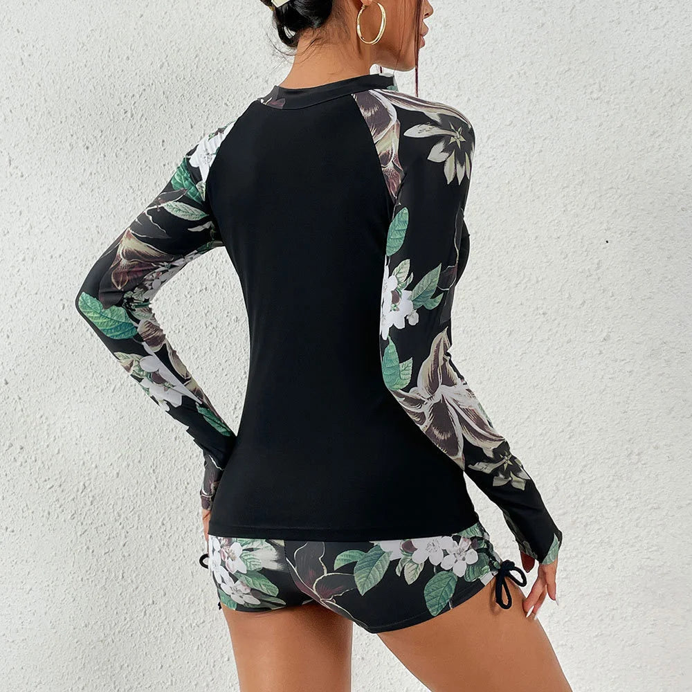 Women's Long Sleeve Swimsuit Set | Stylish & Sporty Beachwear