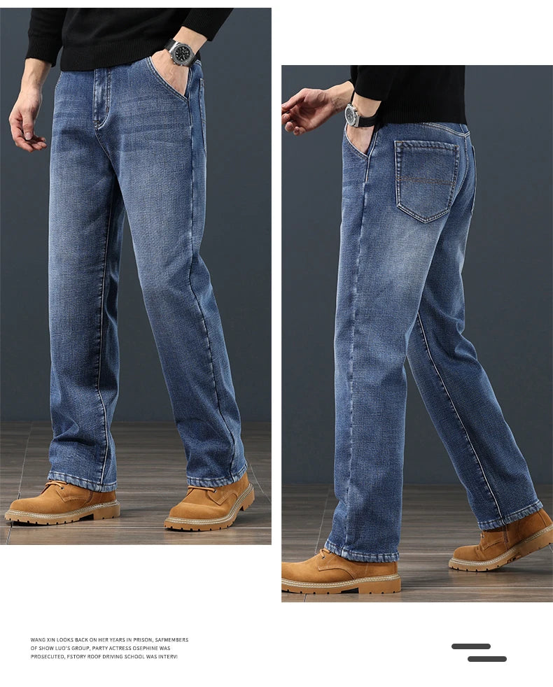 Winter Fleece Men's Jeans | Stylish Warm Denim for Cold Weather