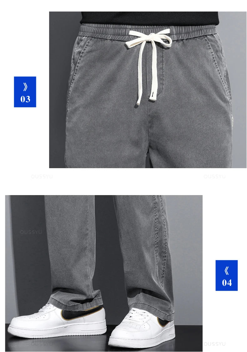 Men's Summer Loose Fit Soft Lyocell Jeans | Casual Comfort Trousers