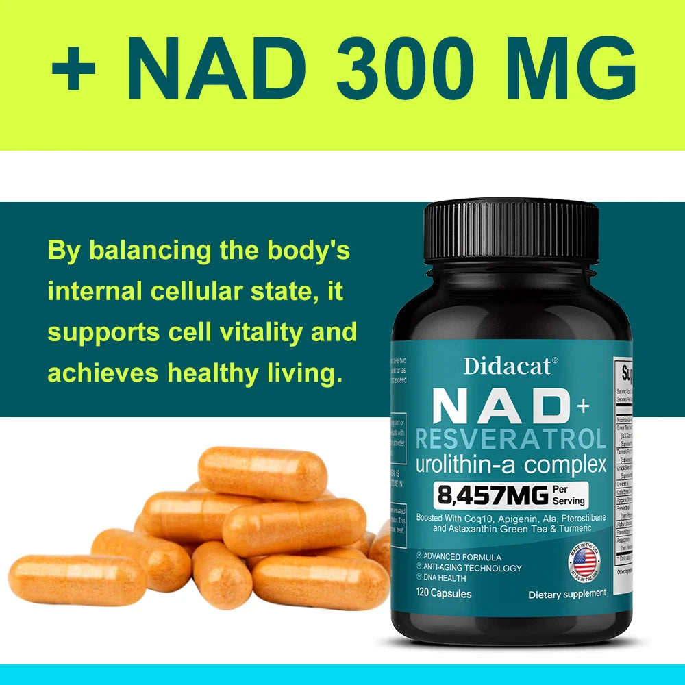 NAD+ Resveratrol Capsules | Antioxidant & Anti-Aging Support