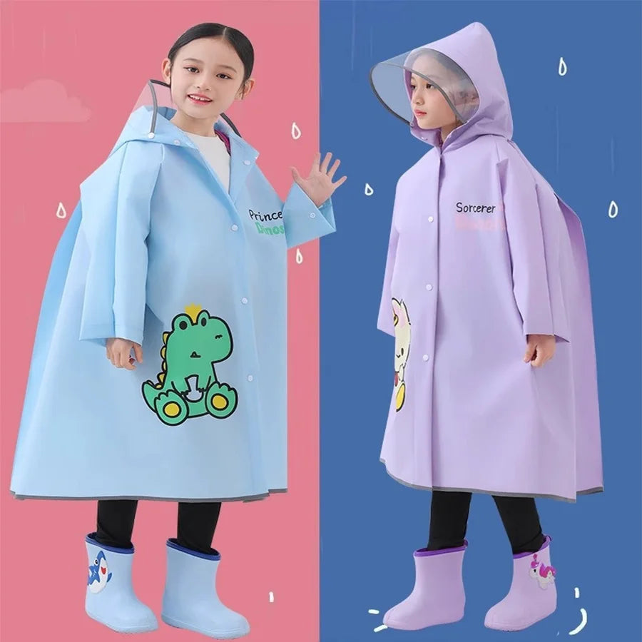 Impermeable de dinosaurio de dibujos animados para niños | Divertida chaqueta para exteriores