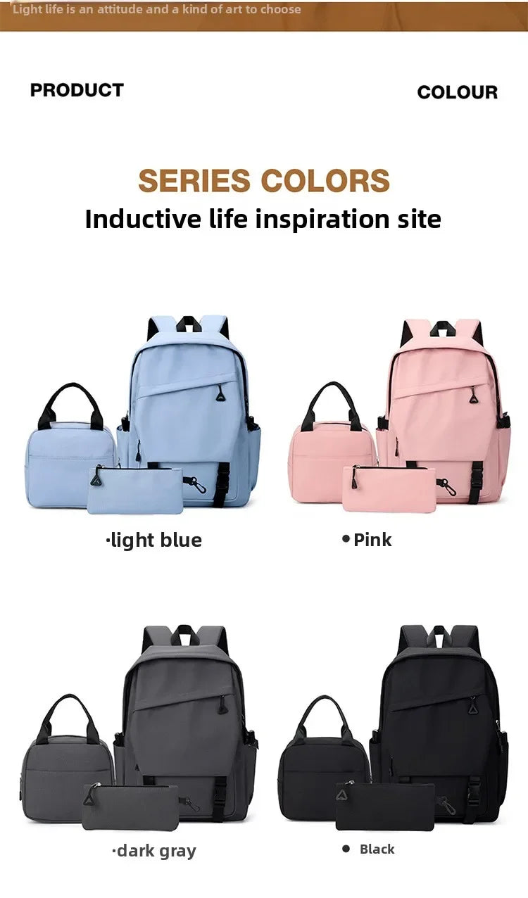 Versatile 3pcs Campus Backpack Set for Students and Travelers