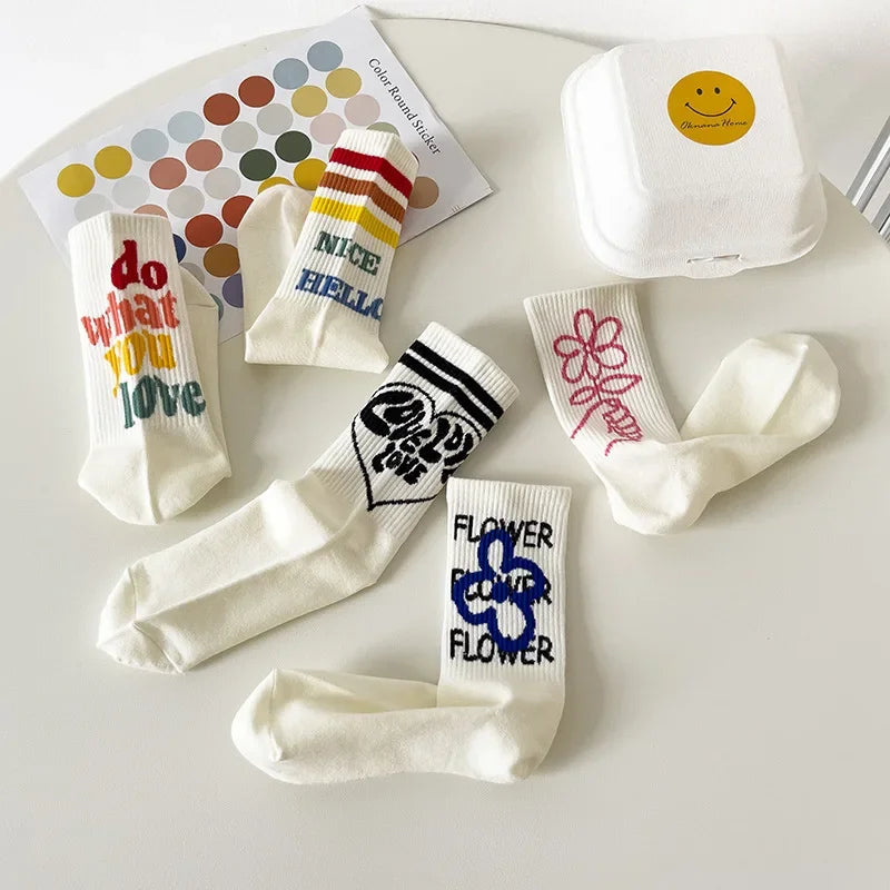 Funny Striped Cotton Thermal Socks for Women | Cozy Home Wear