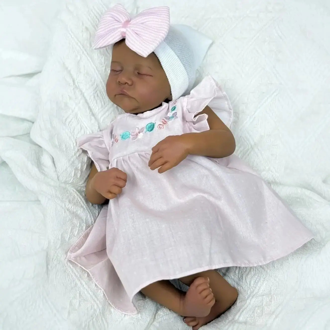 19-Inch Black Skin Asleep Reborn Baby Doll | Perfect Gift for Kids