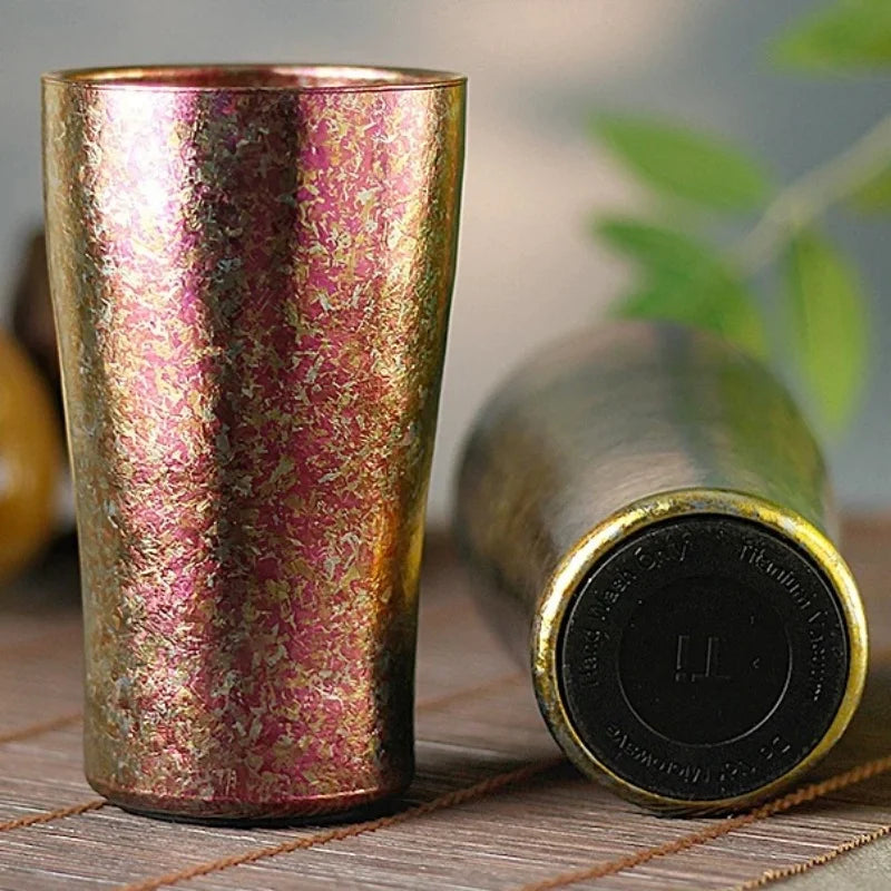 Vintage Pure Titanium Coffee Mug | Double-Layer Insulated Design