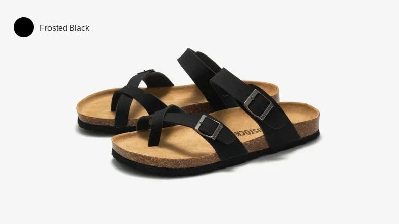 Men's Non-Slip Slippers with Cork Metal Buckle | Waterproof Outdoor Wear