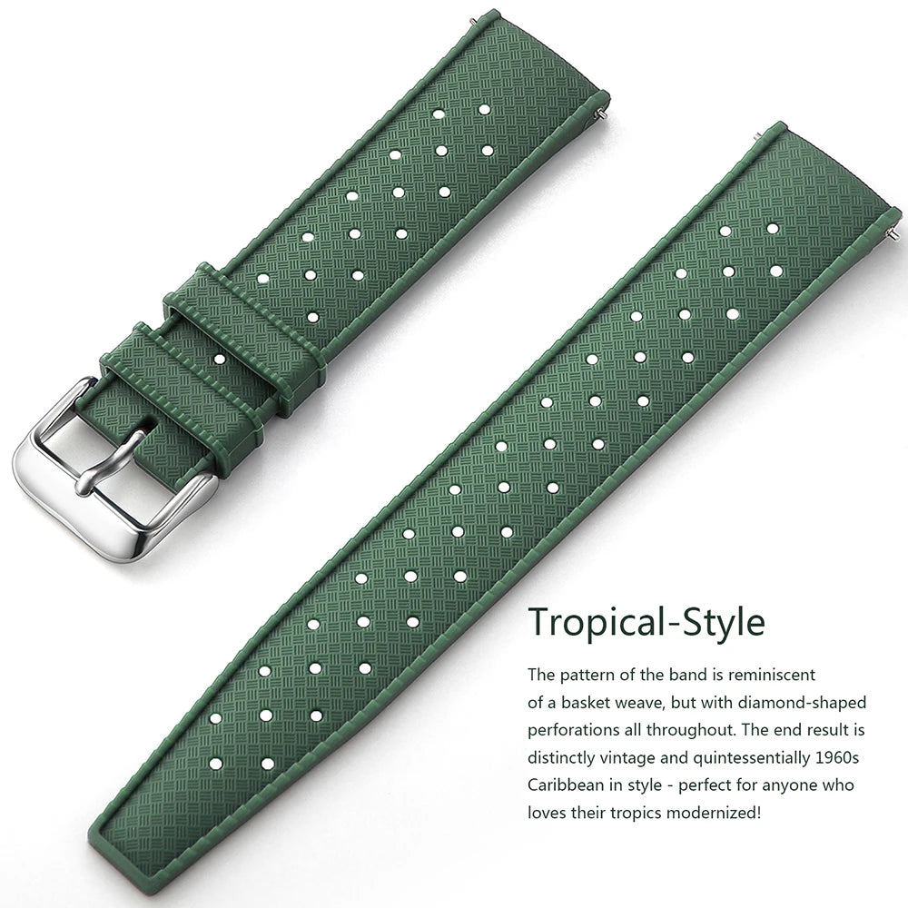 Tropical Silicone Watch Band | Quick Release Rubber Strap